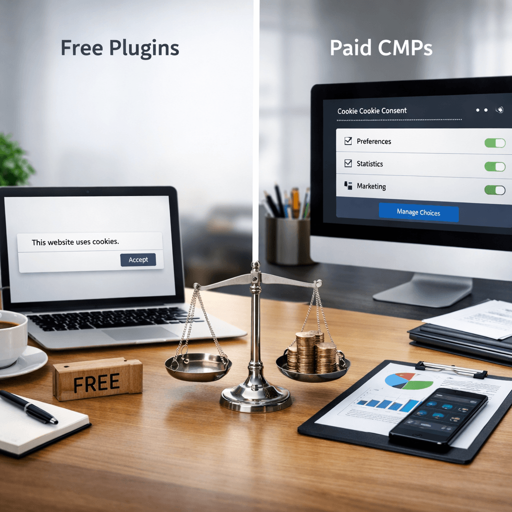 Cookie Consent Banner Cost Comparison: Free Plugins vs Paid CMPs